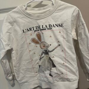 Kids White Graphic Sweatshirt